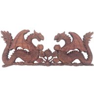 Plaque Sculpture Dragon à Deux Faces - 40x15cm