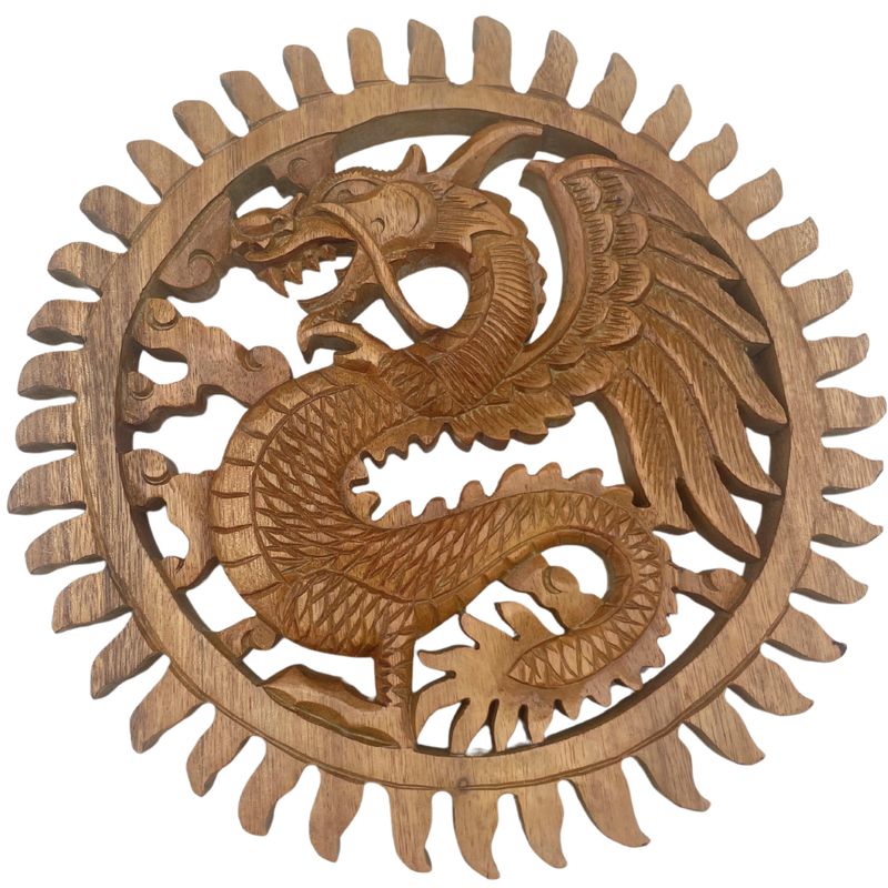 Plaque Sculpture Dragon Soleil - 30 cm