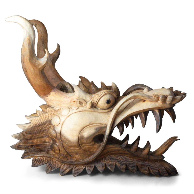 Sculpture de Tête de Dragon Grandeur Nature - 30 cm