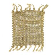 Dessous de Verre Naturel à Franges en Jonc de Mer - Naturel