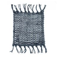 Dessous de Verre Naturel à Franges en Jonc de Mer - Charbon