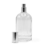 Flacon Rond Épais de 100 ml - Vaporisateur et Bouchon Argentés