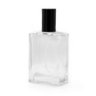 Flacon Épais Carré de 50 ml - Vaporisateur et Bouchon Noirs