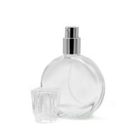 Flacon Ovale de 30 ml - Spray Argenté et Bouchon en Cristal