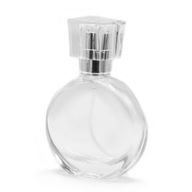 Flacon Ovale de 50 ml - Spray Argenté et Bouchon en Cristal