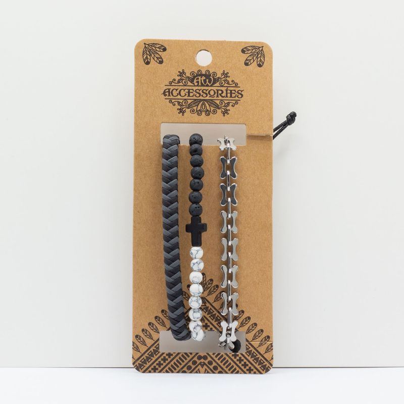 Ensembles de Bracelets Premium pour Hommes - Noirs Citadins (asst)