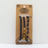 Ensembles de Bracelets Premium pour Hommes - Noir et Beige (assorti)