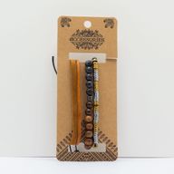 Ensembles de Bracelets Premium pour Hommes - Noir et Beige (assorti)
