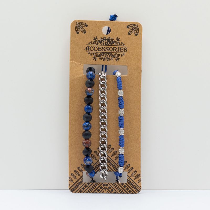 Ensembles de Bracelets Premium pour Hommes - Med Set Bleu (asst)