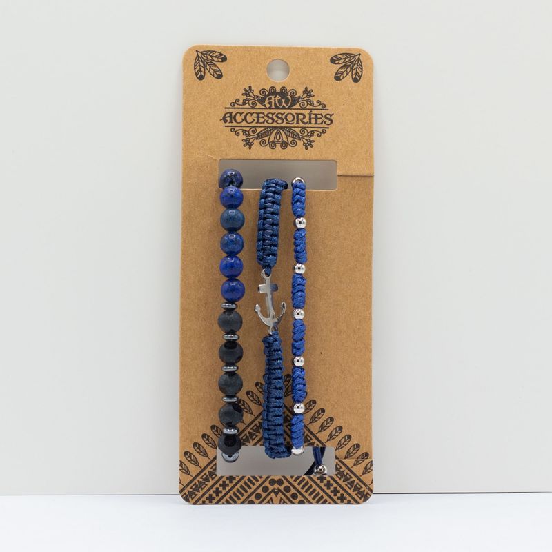Ensembles de Bracelets Premium pour Hommes - Med Set Bleu (asst)