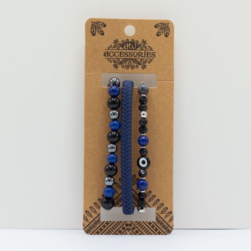 Ensembles de Bracelets Premium pour Hommes - Med Set Bleu (asst)
