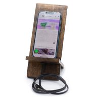 Support de Téléphone en Bois Sculpté - Bouddha 20x9.5cm