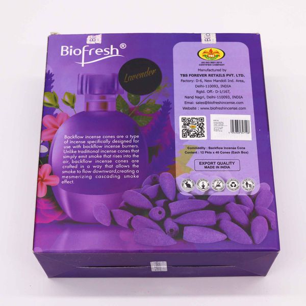 Cônes d'Encens à Reflux Biofresh (40 cônes) - Lavande