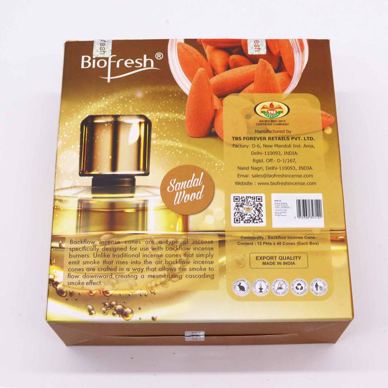 Cônes d'Encens à Reflux Biofresh (40 cônes) - Santal