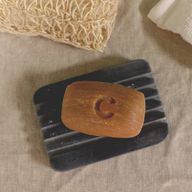 Porte-Savon en Pierre Ollaire Grise 12x8,5 cm - Côtes Prononcées