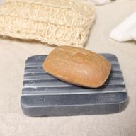 Porte-Savon en Pierre Ollaire Grise 12x8,5 cm - Côtes Prononcées