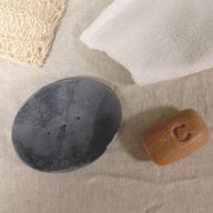 Porte-Savon en Pierre Ollaire Grise 10x12cm - Ovale Classique