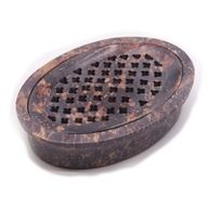 Porte-Savon et Égouttoir en Pierre Ollaire 11x8cm - Ovale Classique