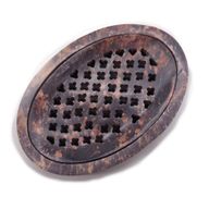 Porte-Savon et Égouttoir en Pierre Ollaire 11x8cm - Ovale Classique