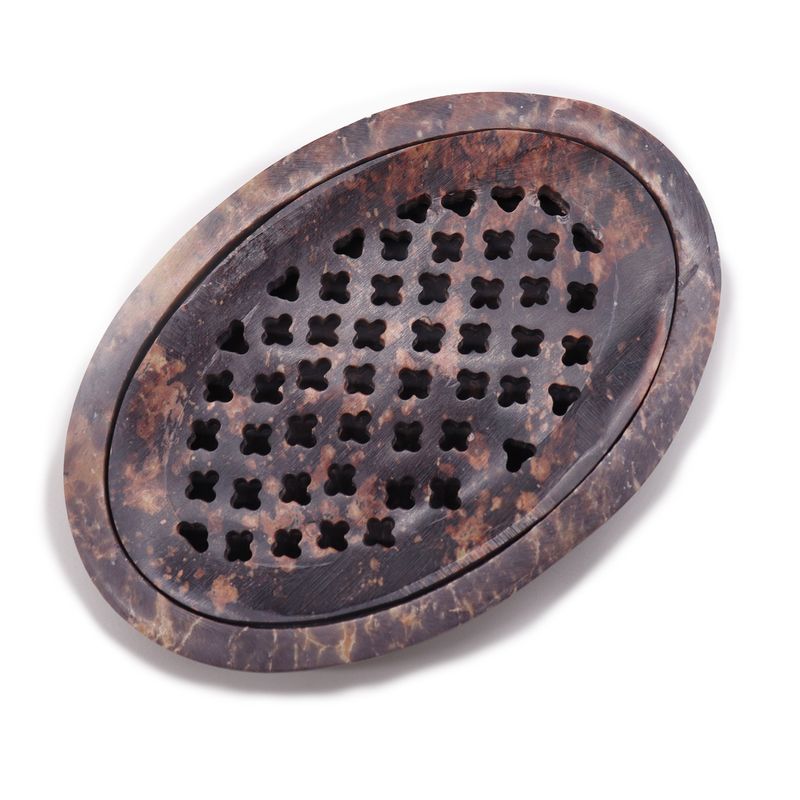 Porte-Savon et Égouttoir en Pierre Ollaire 11x8cm - Ovale Classique