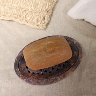 Porte-Savon et Égouttoir en Pierre Ollaire 11x8cm - Ovale Classique