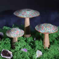 Champignon Moyen - 15 cm - Motif de Carreaux Méditerranéens