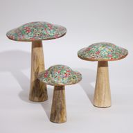 Champignon Moyen - 15 cm - Motif de Carreaux Méditerranéens