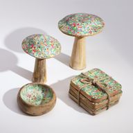 Champignon Moyen - 15 cm - Motif de Carreaux Méditerranéens