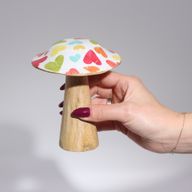 Petit Champignon - 10cm - Motif Carreaux Méditerranéens