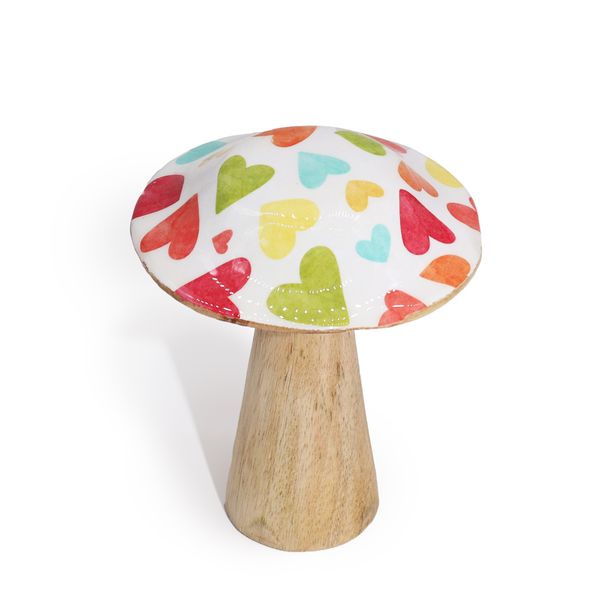 Petit Champignon - 10cm - Coeurs Pastel