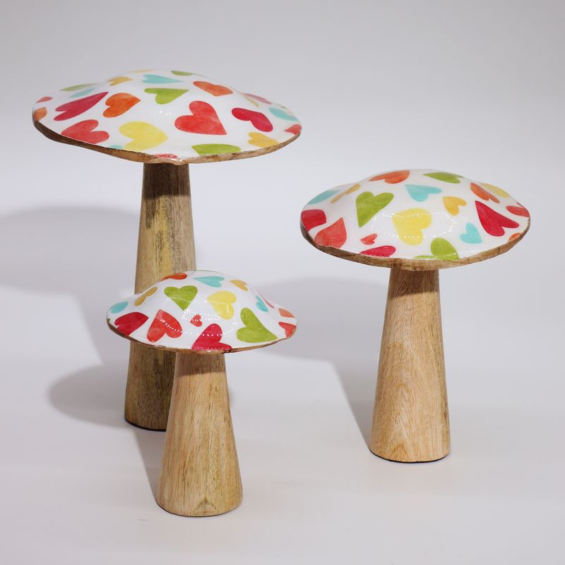 Petit Champignon - 10cm - Coeurs Pastel