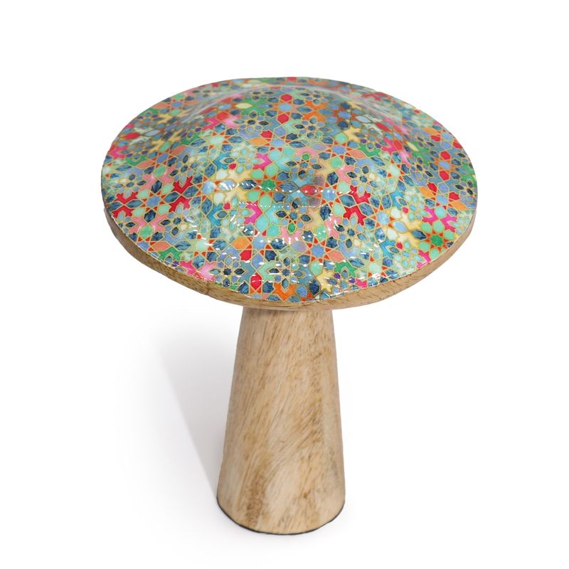 Champignon Moyen - 15 cm - Motif de Carreaux Méditerranéens