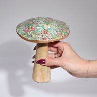 Champignon Moyen - 15 cm - Motif de Carreaux Méditerranéens