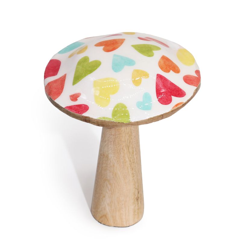Champignon Moyen - 15cm - Coeurs Pastel