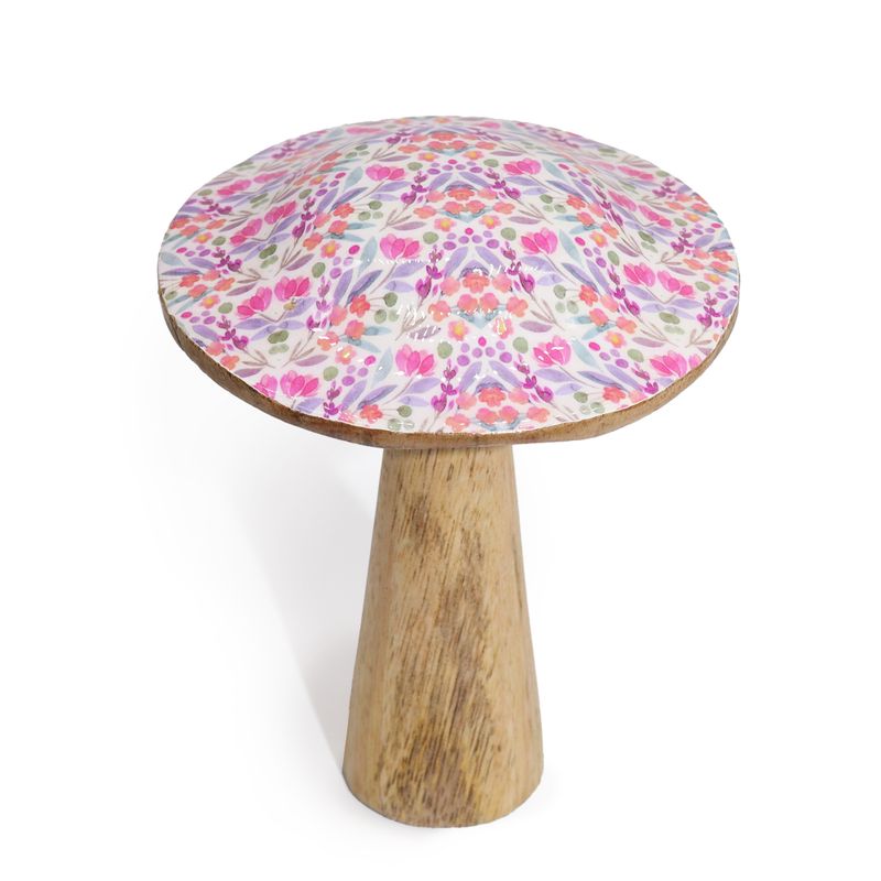 Champignon Moyen  -  15cm -  Motif Floral