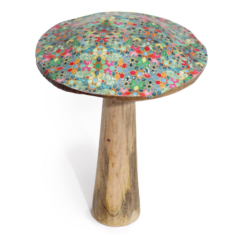 Grand Champignon - 20cm - Motif Carreaux Méditerranéens