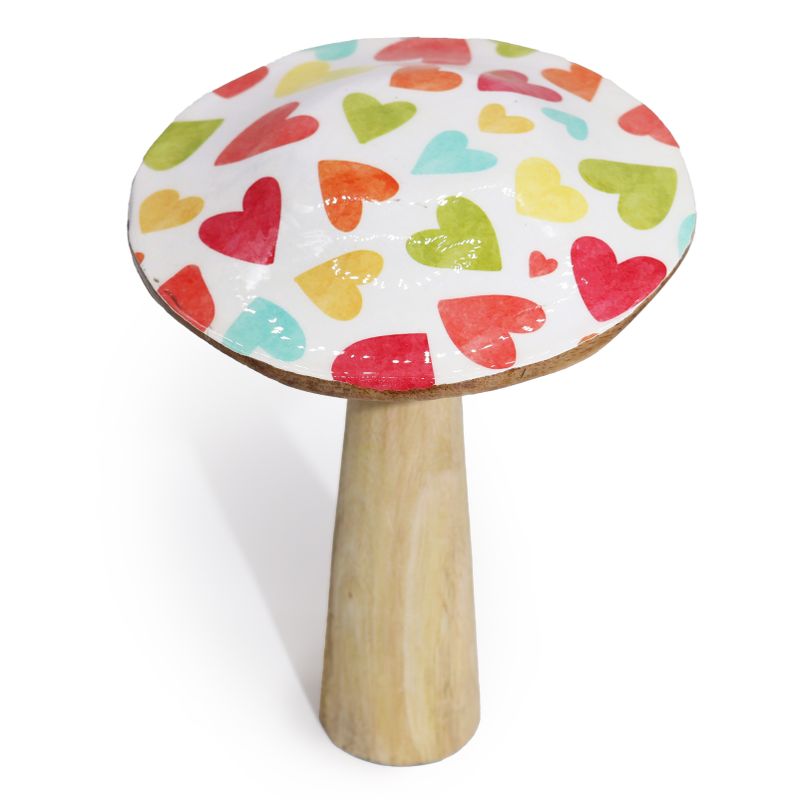 Grand Champignon - 20cm - Coeurs Pastel