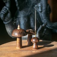Lot de 3 Mini Champignons Porte-Encens (8cm 7cm 6,5cm)