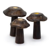 Lot de 3 Porte-Cônes d'Encens Plats Champignons (13cm 12cm 11cm)