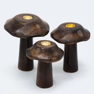 Lot de 3 Porte-Cônes d'Encens Plats Champignons (13cm 12cm 11cm)