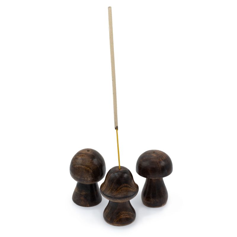 Lot de 3 Mini Champignons Porte-Encens (8cm 7cm 6,5cm)