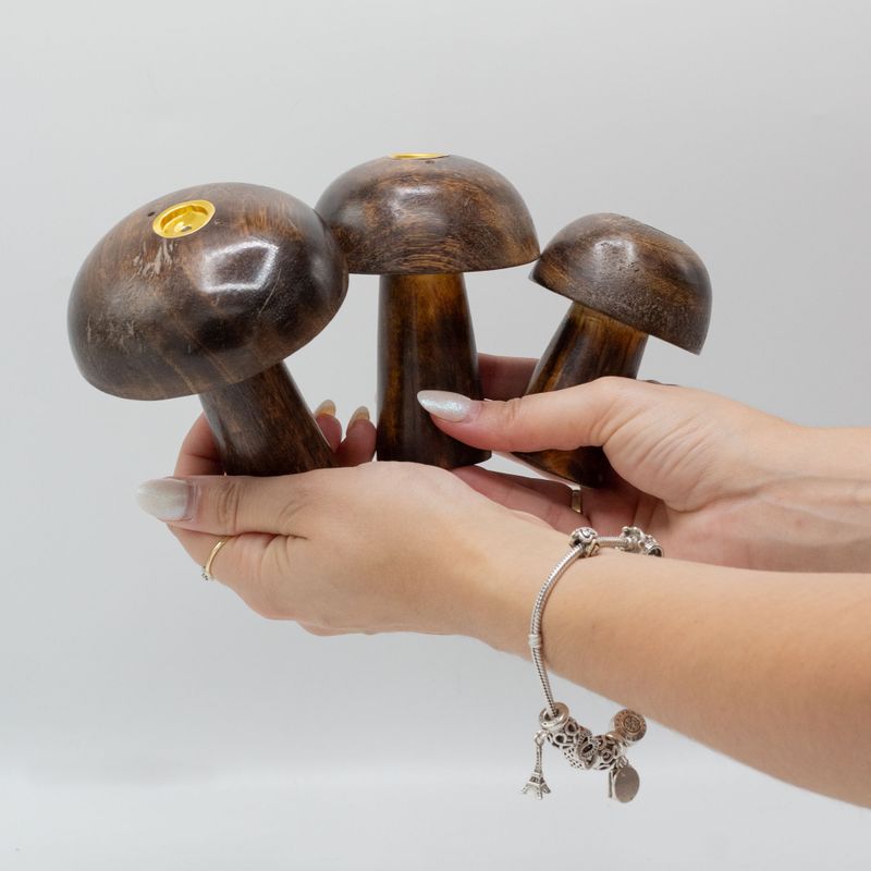 Lot de 3 Porte-Cônes d'Encens Champignons (10cm 9cm 8cm)