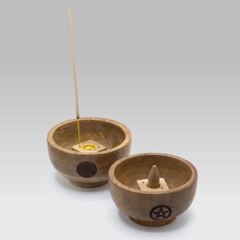 Petit Bol Rituel Porte-Cône d'Encens 11x5.5cm - (asst ésotérique)