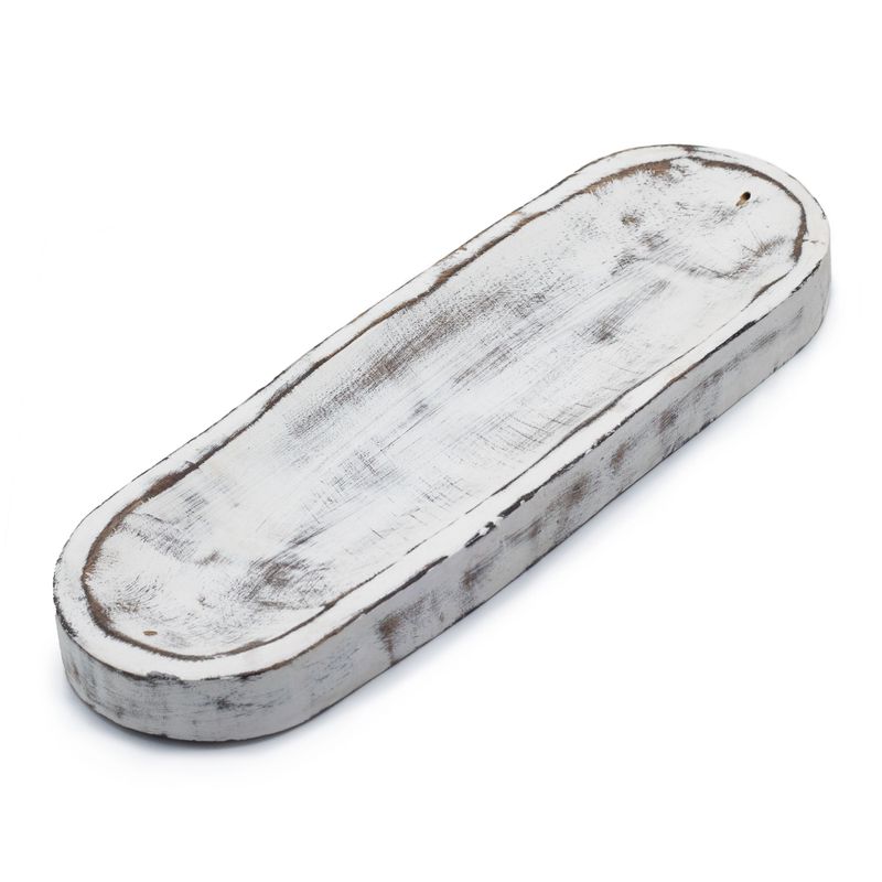 Grand Plateau d'Encens 30x10cm - Classic Blanc Délavé