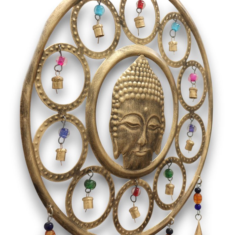 Carillons Indiens - Grand visage de Bouddha 15 Carillons - 36 cm