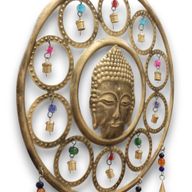 Carillons Indiens - Grand visage de Bouddha 15 Carillons - 36 cm