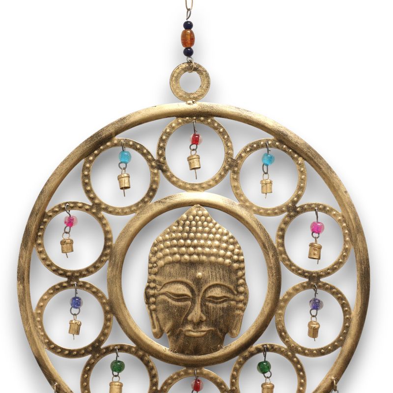 Carillons Indiens - Grand visage de Bouddha 15 Carillons - 36 cm