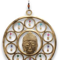 Carillons Indiens - Grand visage de Bouddha 15 Carillons - 36 cm