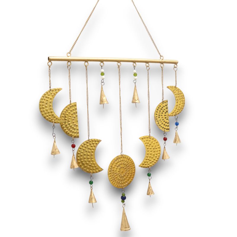 Carillons Indiens - Carillons Phases de Lune en Laiton - 43x40cm