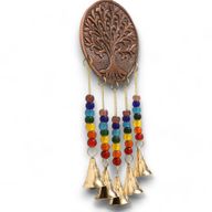 Carillons Indiens - Arbre de Vie Moyen - Perles Chakra 5 Cloches - 10x36cm